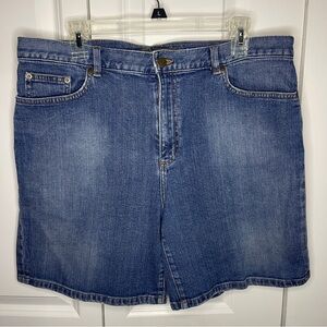 Lauren Jeans Co Ralph Lauren Denim Short Size 14 C Blue 7” Inseam Cotton Bermuda